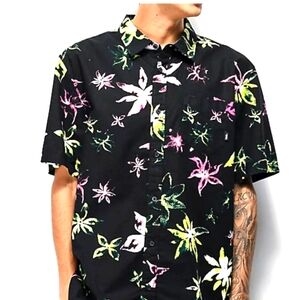Vans floral button down shirt size small